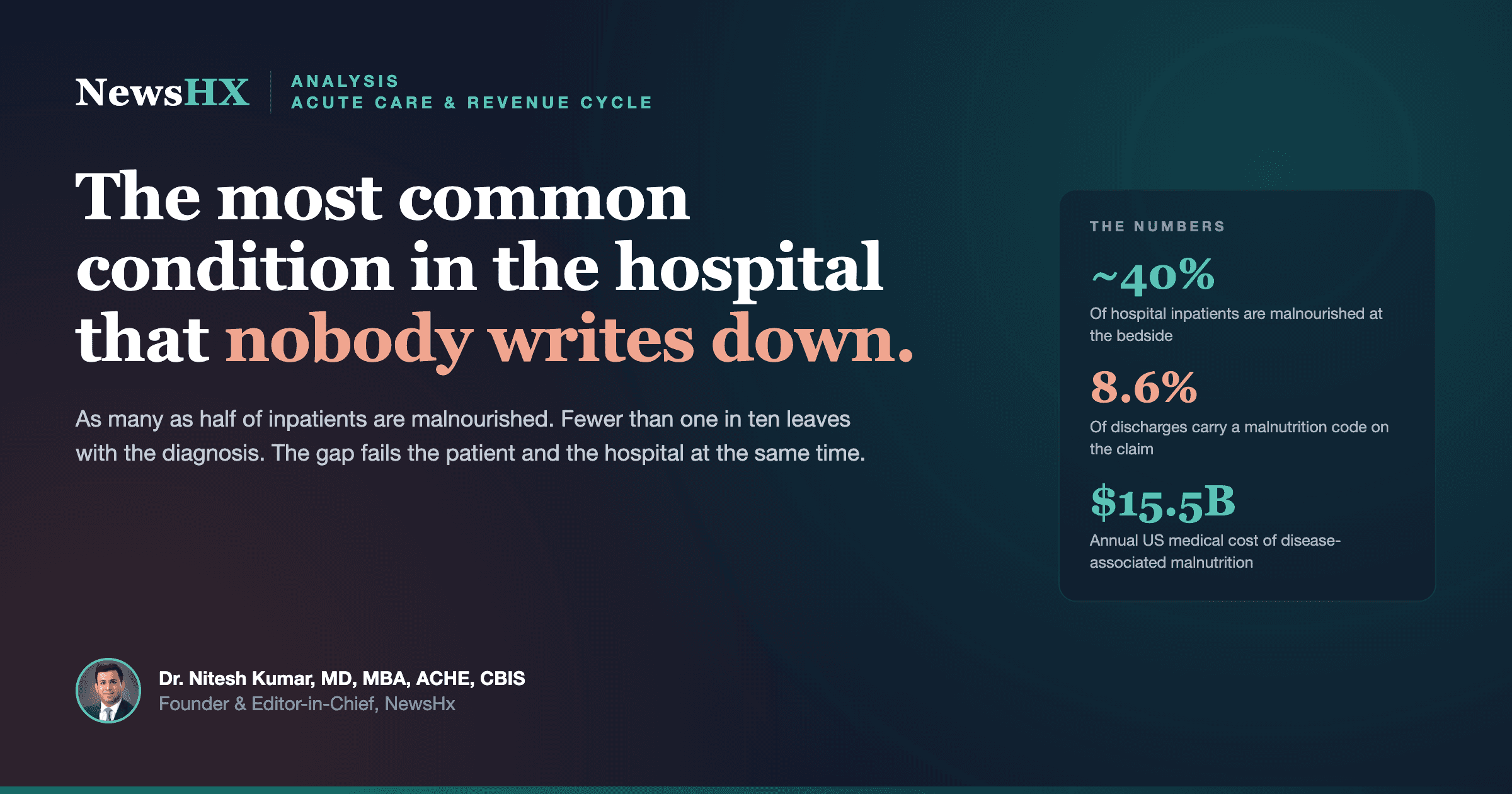 As Many as Half of Hospital Patients Are Malnourished. Fewer Than One in Ten Leaves With the Diagnosis.