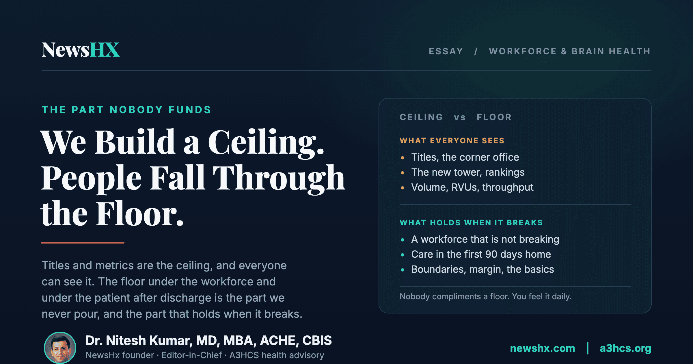 Healthcare Keeps Building a Ceiling. The Floor Is Where People Fall.