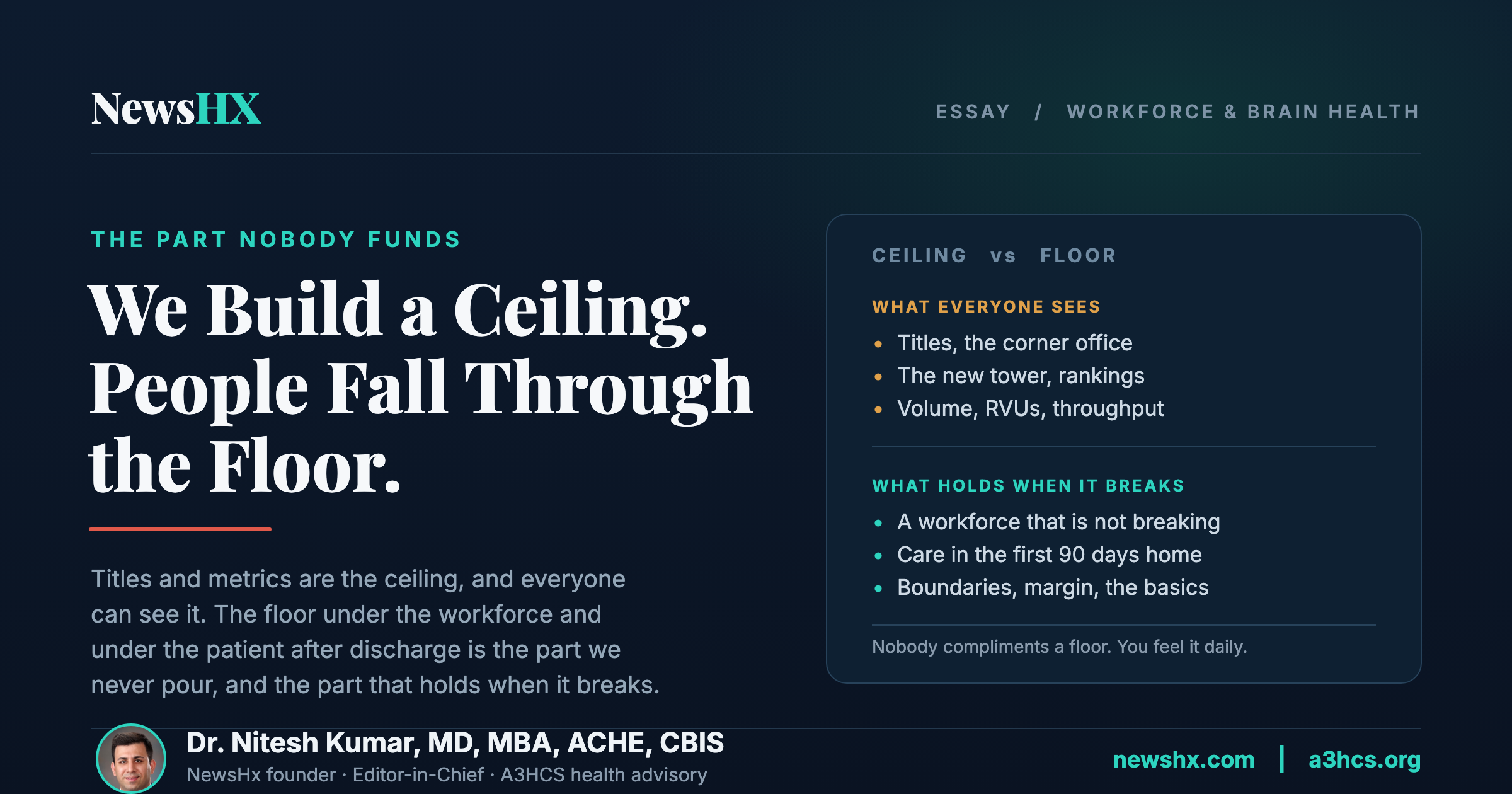 Healthcare Keeps Building a Ceiling. The Floor Is Where People Fall.