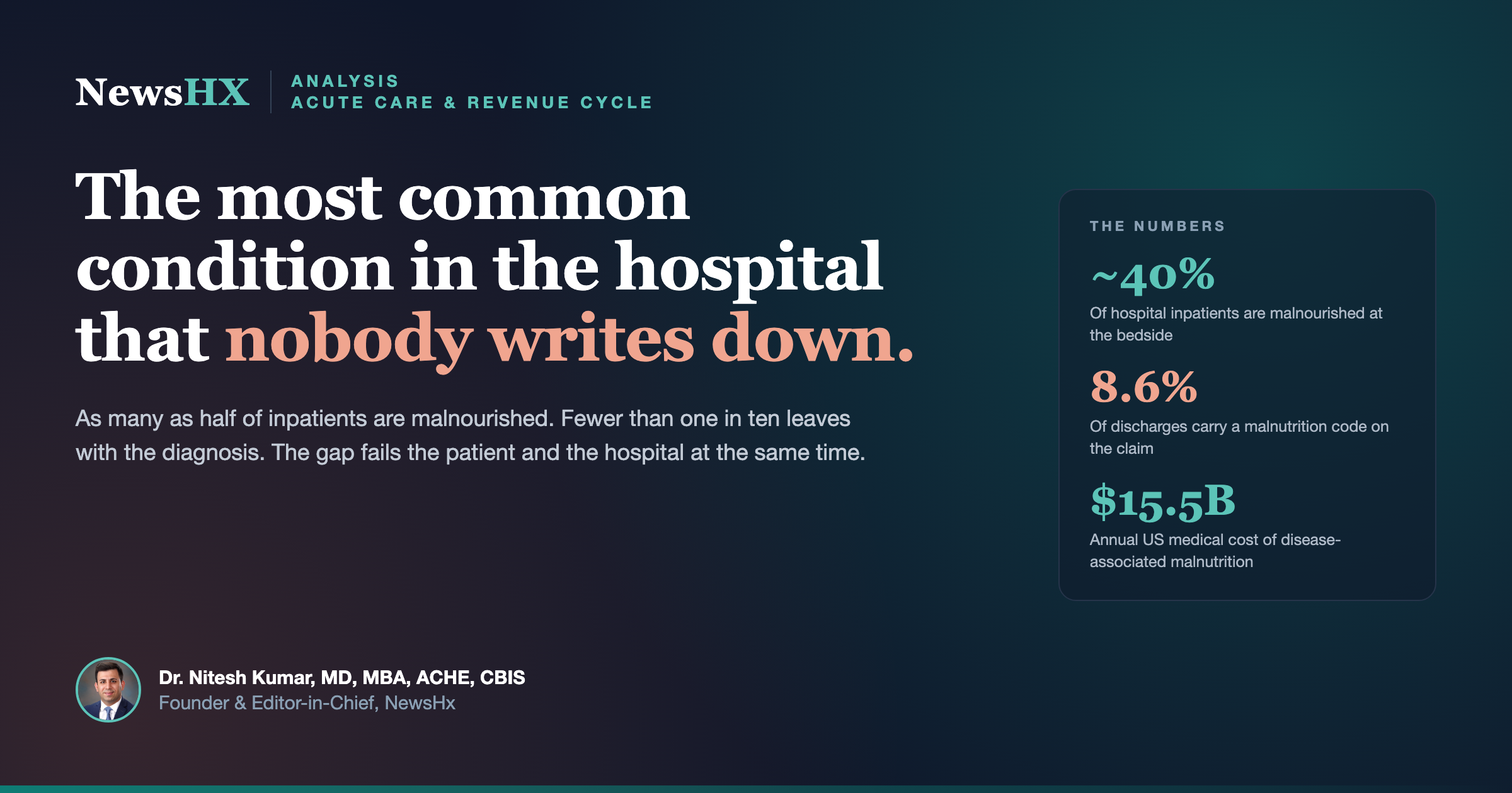 As Many as Half of Hospital Patients Are Malnourished. Fewer Than One in Ten Leaves With the Diagnosis.